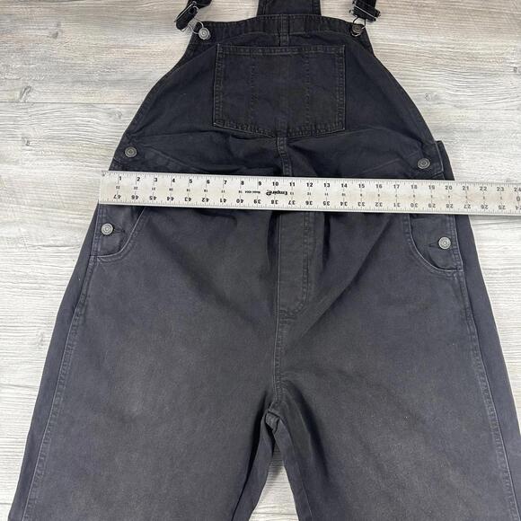 Asos Denim Overalls Maternity Size 12 Black (40x30) Wide Leg Baggy Comfy NWT - Picture 3 of 8
